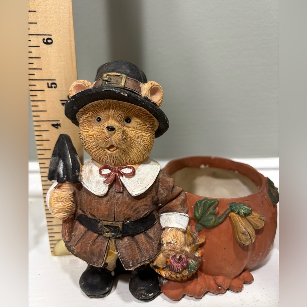 VTG 1980’s Thanksgiving Figurine Candle Holders Set - Picture 8 of 11